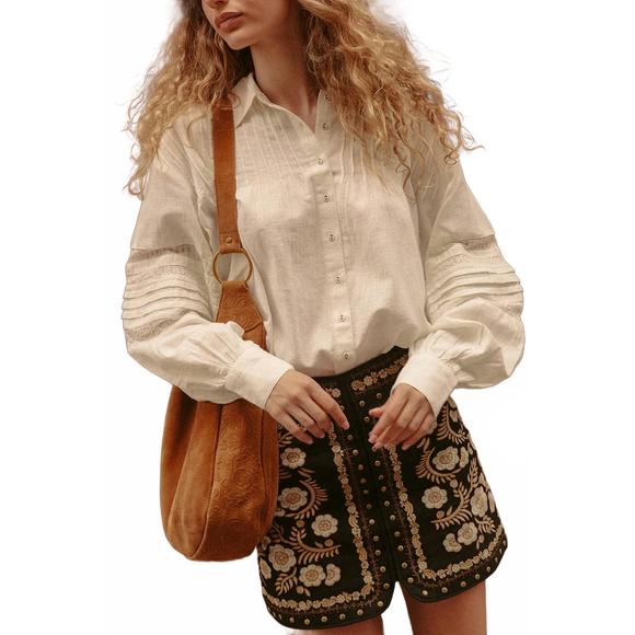 NEW SPELL stevie lace shirt in camellia - Picture 4 of 6